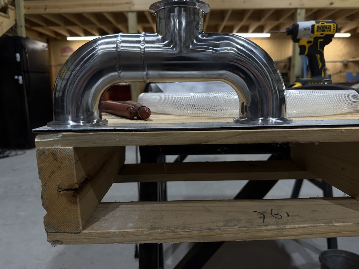 Completed modified stainless sanitary T-fitting